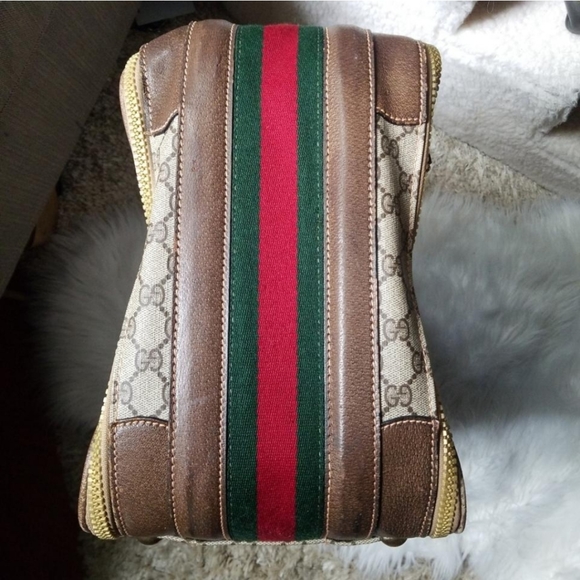 Authentic Vintage Gucci GG Monogram Supreme Sherry Web Suitcase Luggage Travel - Picture 3 of 10